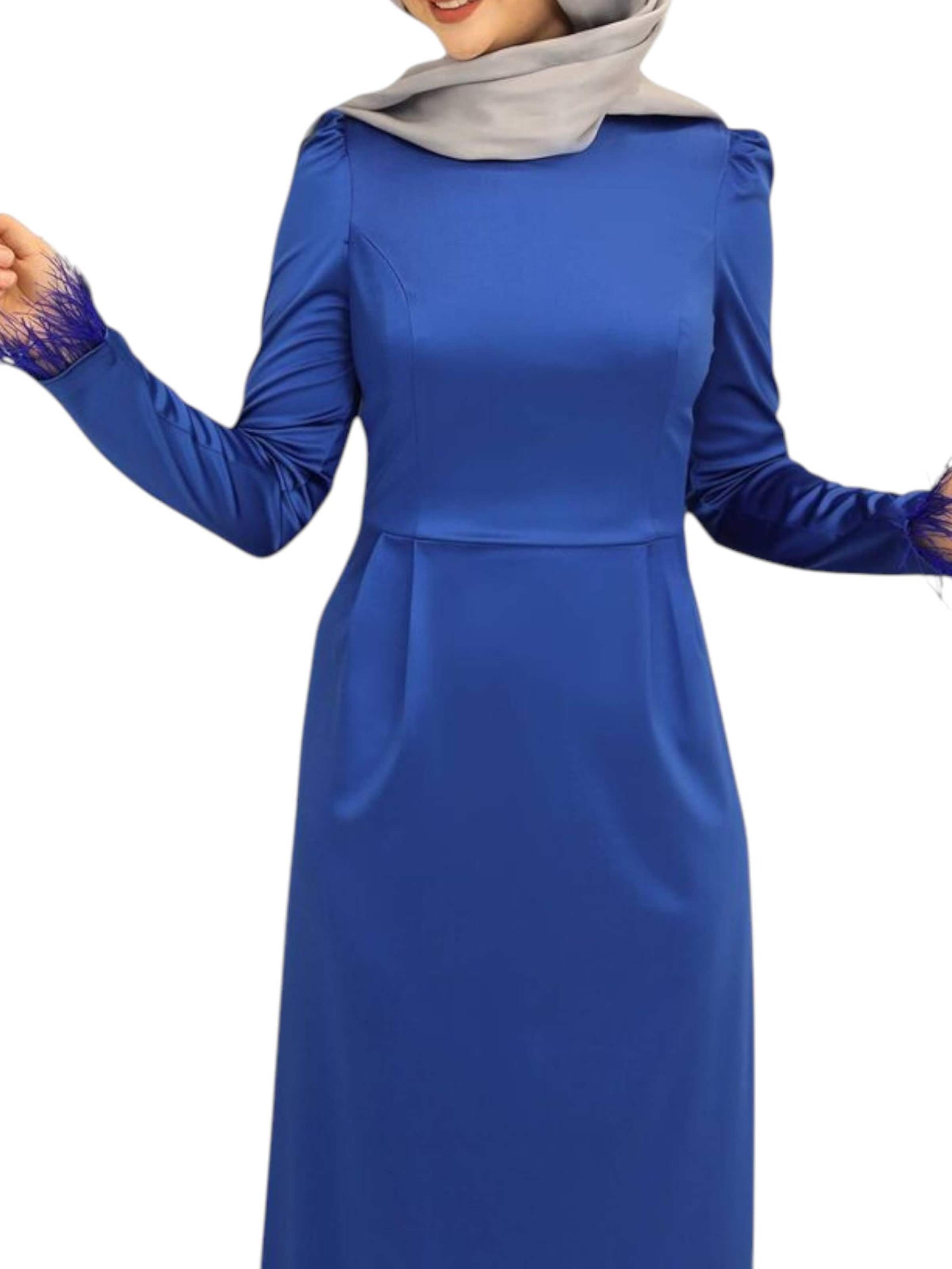 fashionshowcase Abendkleid 'Feather Grace'‌‌‌‌‌‌‌ in Blau