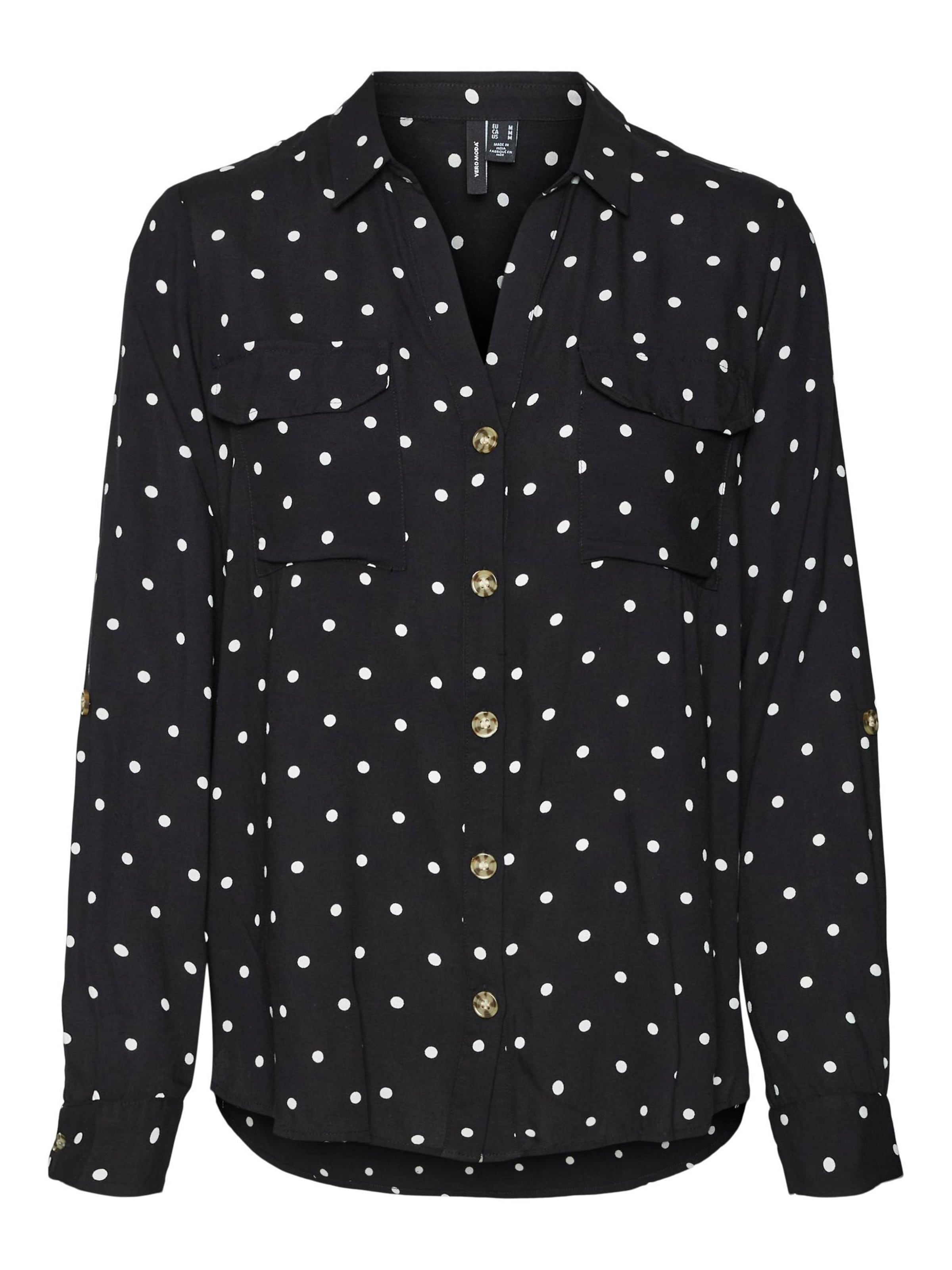 Camicia da donna 'VMBumpy' di Vero Moda Curve in nero: frontale