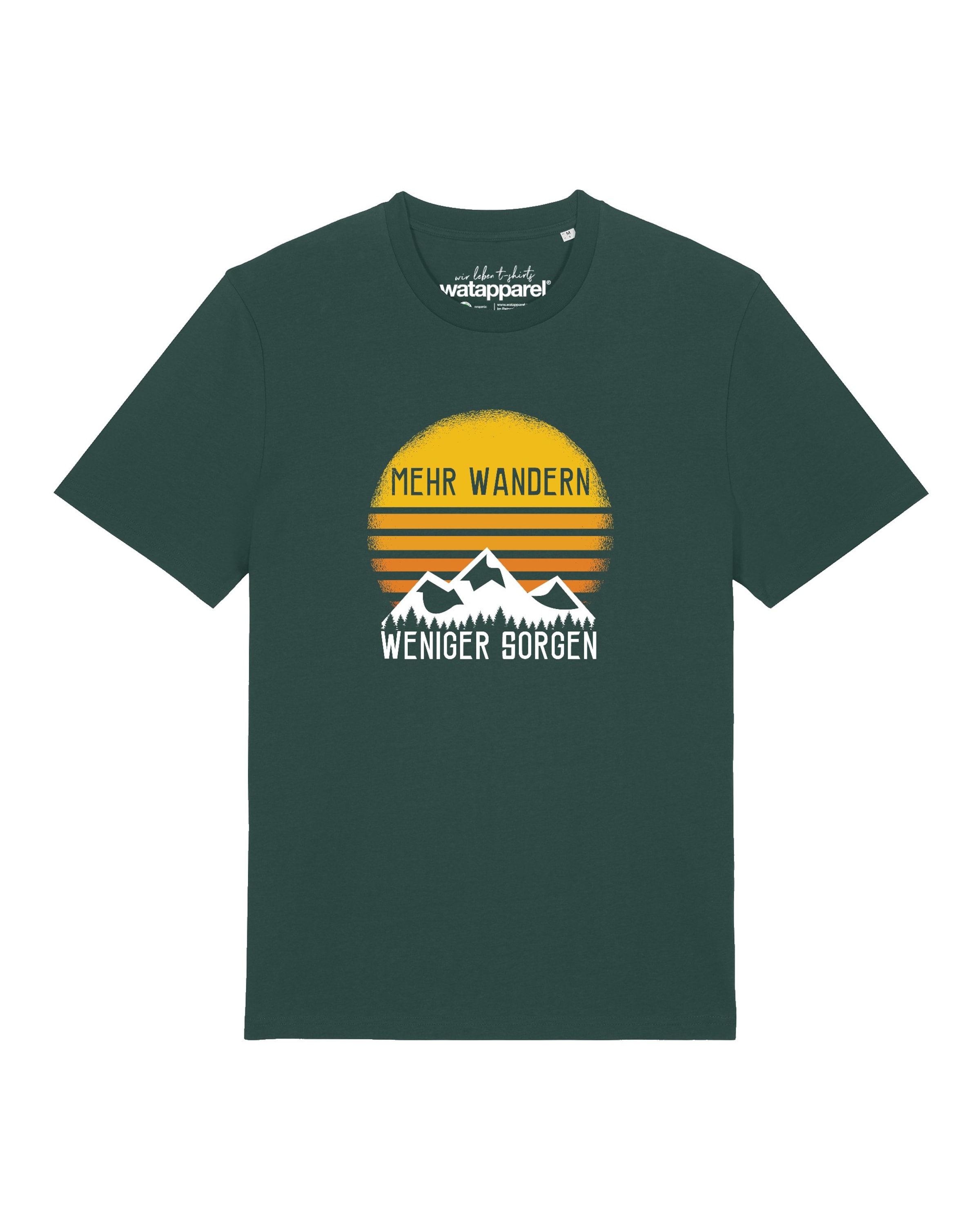 T-Shirt 'Mehr Wandern' Watapparel en vert : devant