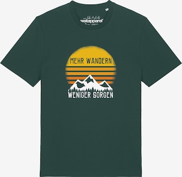 T-Shirt 'Mehr Wandern' Watapparel en vert : devant