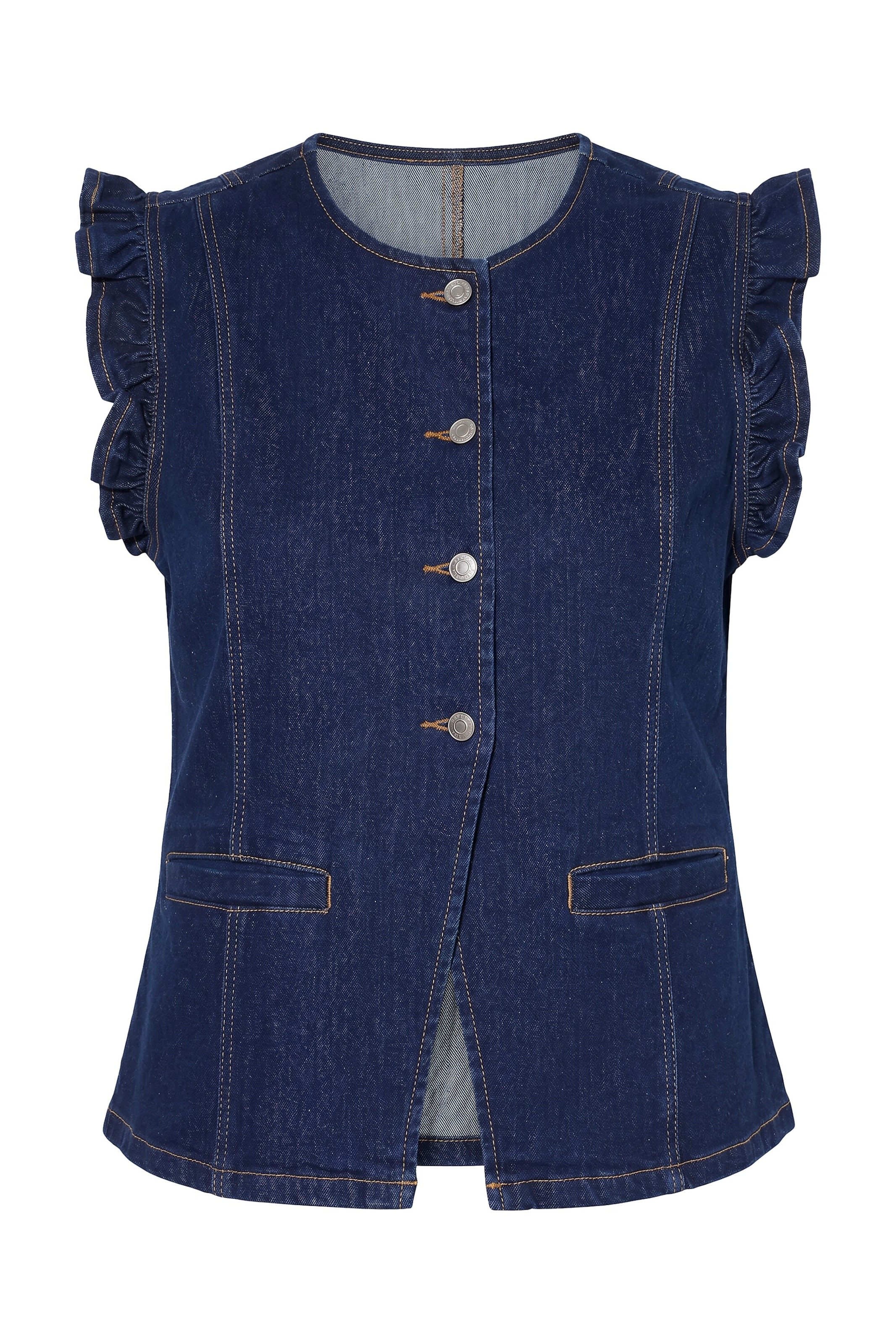 Angel of Style Vest in Blue: front