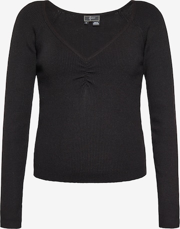 Pullover di faina in nero: frontale