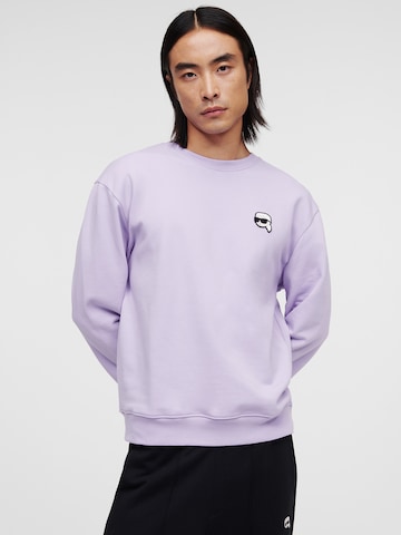 Sweat-shirt ' Ikonik 2.0 Mini ' Karl Lagerfeld en violet : devant