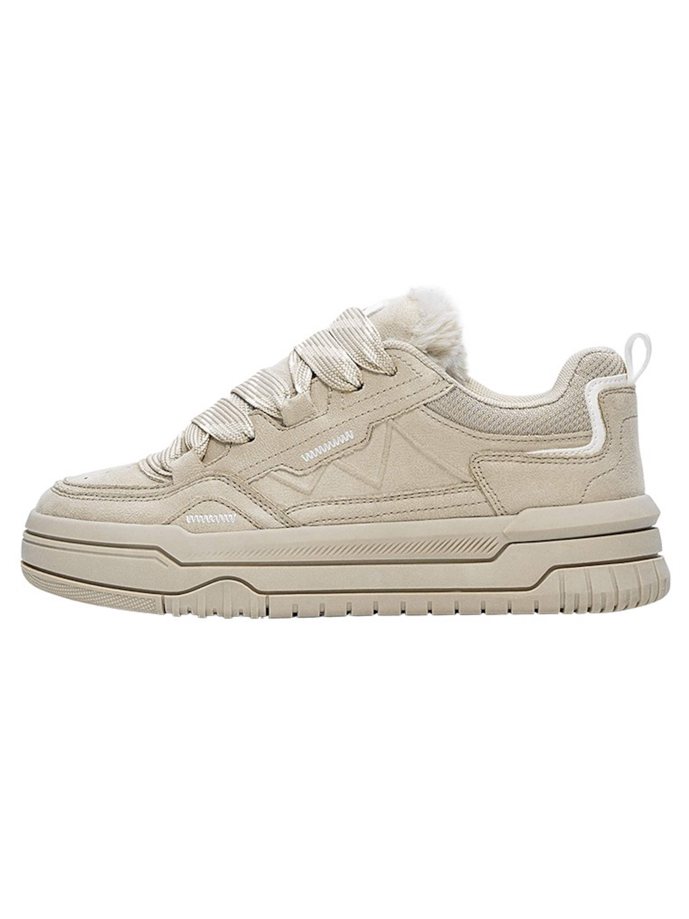 Bershka Låg sneaker i beige: framsida