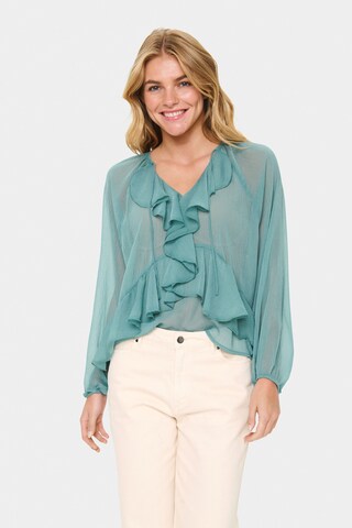 SAINT TROPEZ Bluse 'Jacelyn' in Grün: Vorderseite