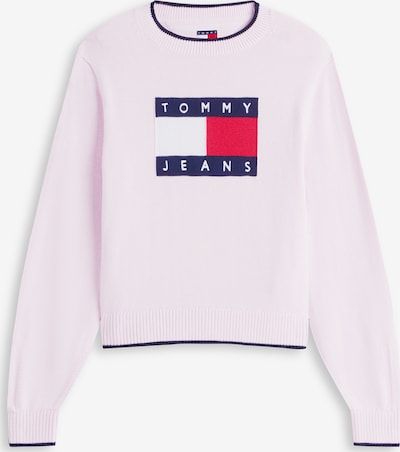 Megztinis iš Tommy Jeans, spalva – tamsiai mėlyna / pastelinė rožinė / raudona / balta, Prekių apžvalga