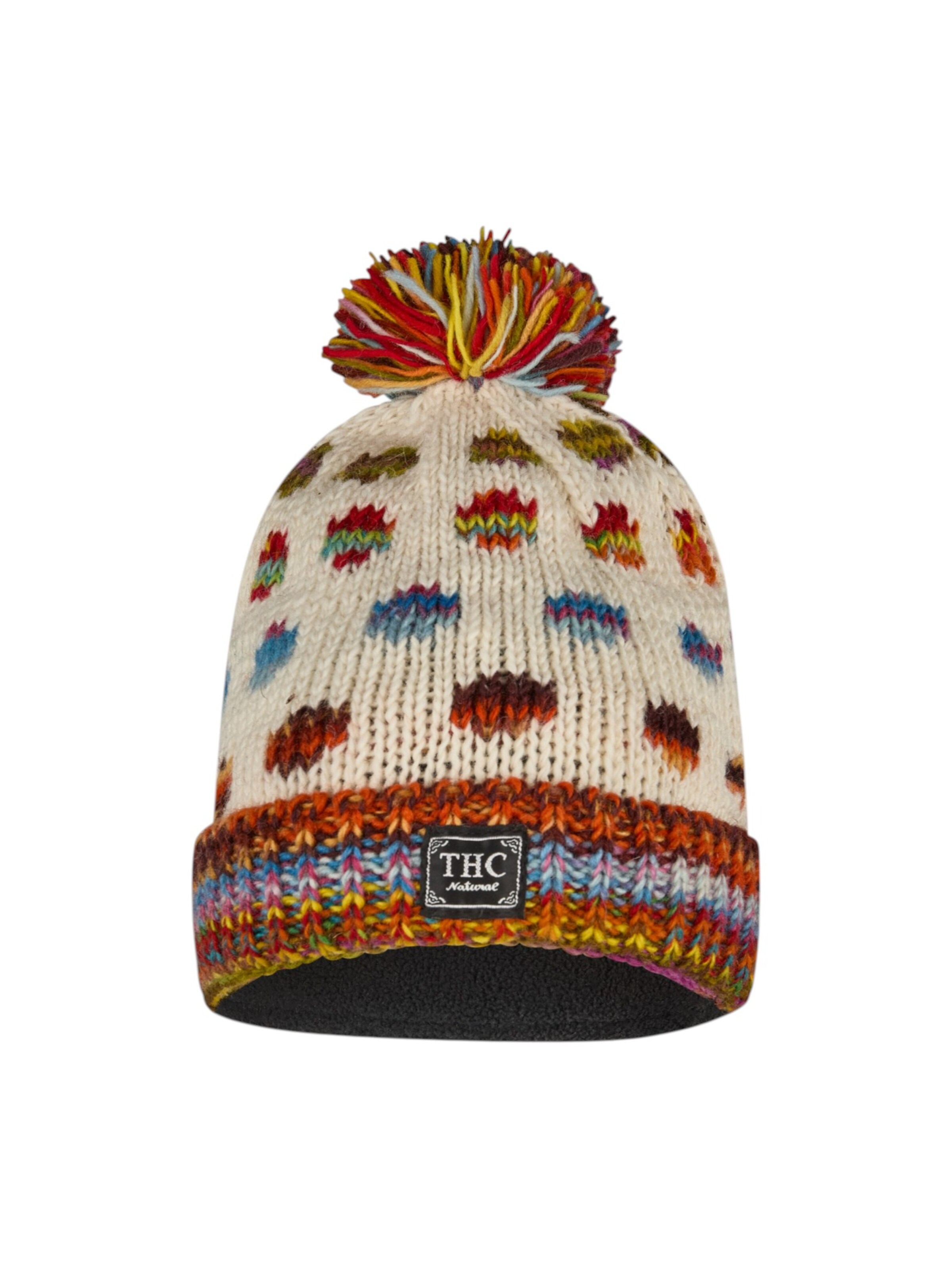 THC Natural Line Beanie in Mixed colors: front