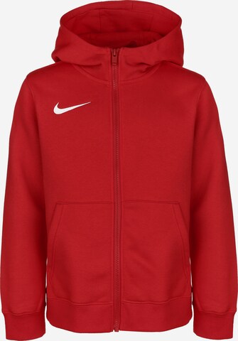 NIKE Athletic Zip-Up Hoodie in Red: front