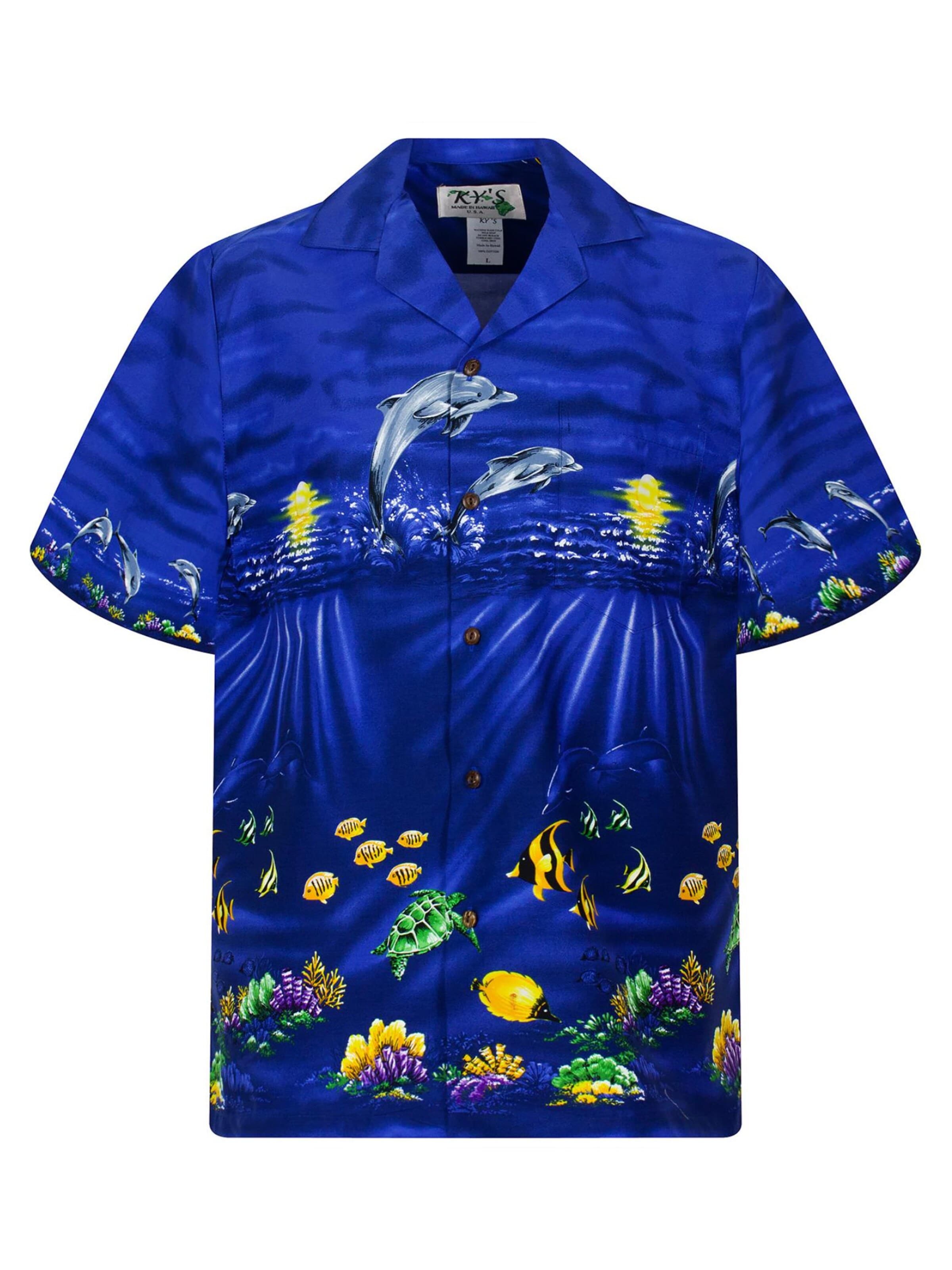 KY's Regular Fit Hemd 'Delfine'‌‌‌‌‌‌‌ in Blau: Vorderseite
