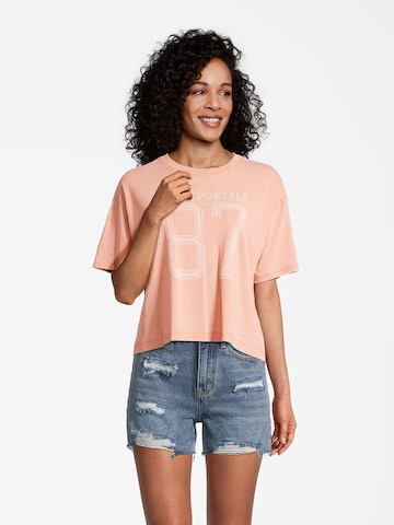 T-shirt AÉROPOSTALE en orange : devant