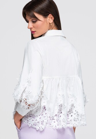 Ombre Bluse in Weiß