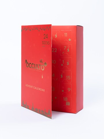 Occulto Sports socks 'Adventskalender' in Red