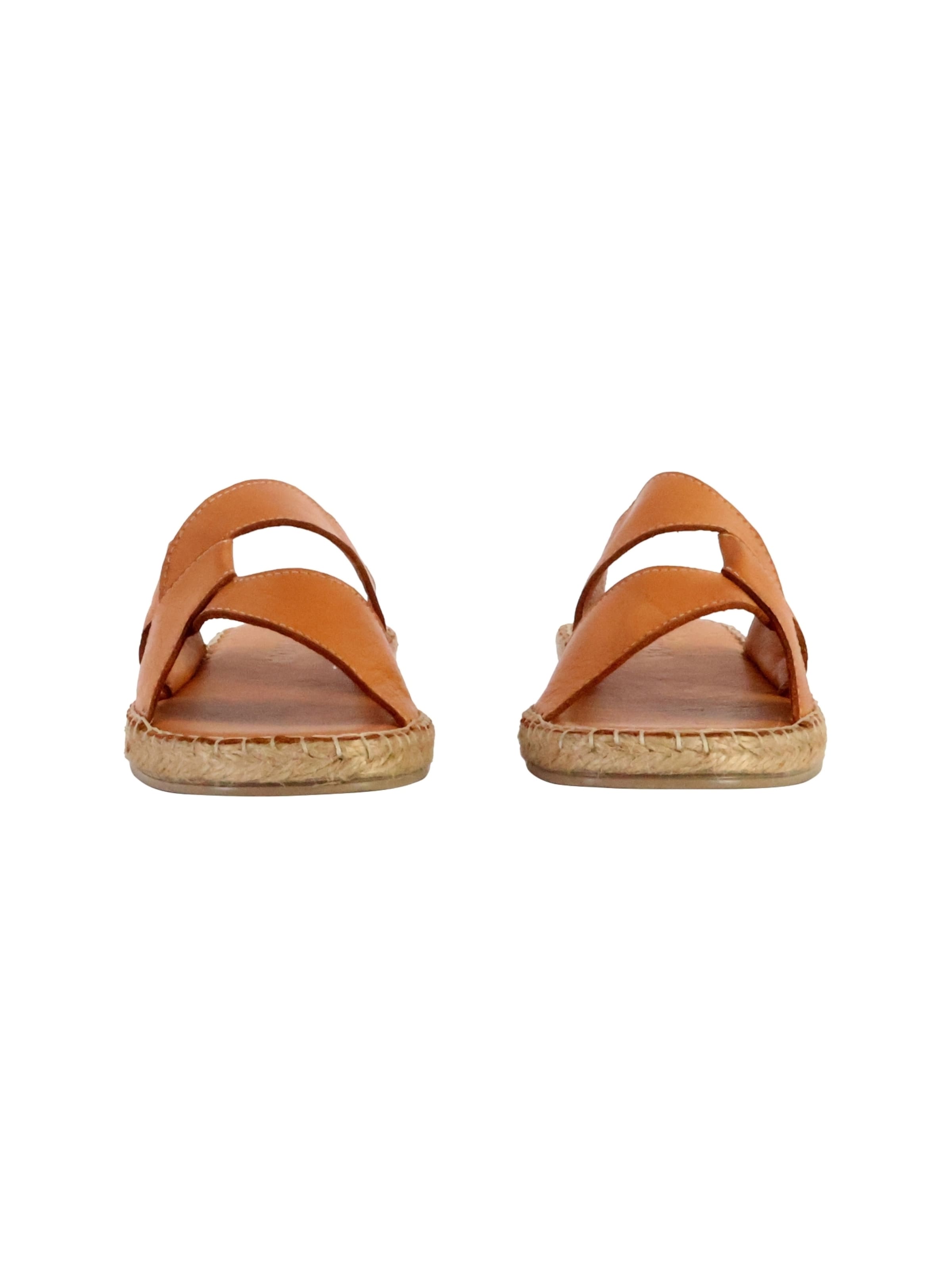 Sandales 'Flache Sandale aus TDF-Leder Alénoa' The Divine Factory en or
