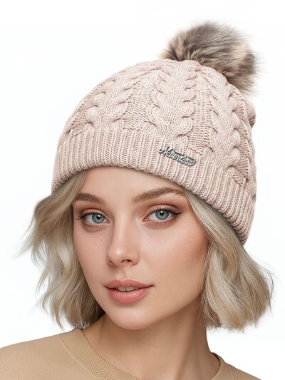 Neverless Beanie '1975' in Beige, Item view