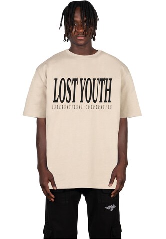 Lost Youth Shirt 'LY' in Beige