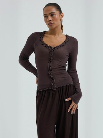 T-shirt Seamless Basic en marron : devant