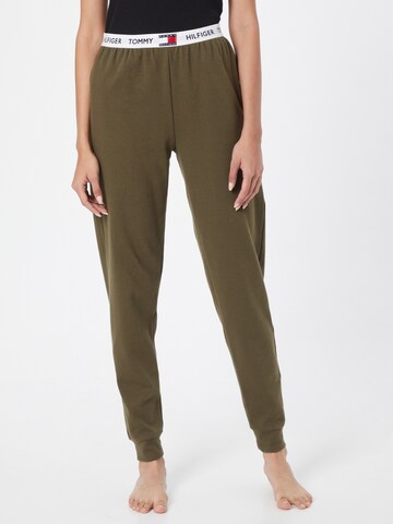 Effilé Pantalon de pyjama Tommy Hilfiger Underwear en vert : devant