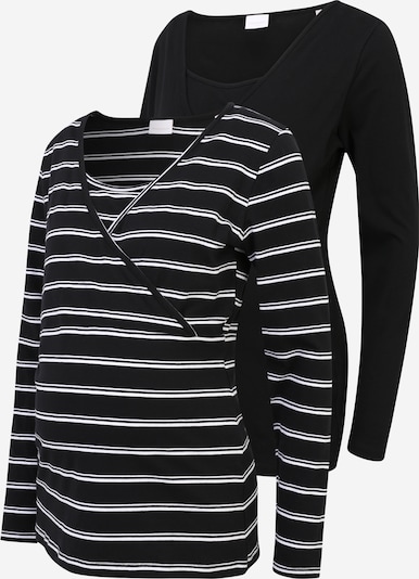 Tricou 'LEA' Mamalicious Curve pe negru / alb, Vizualizare produs