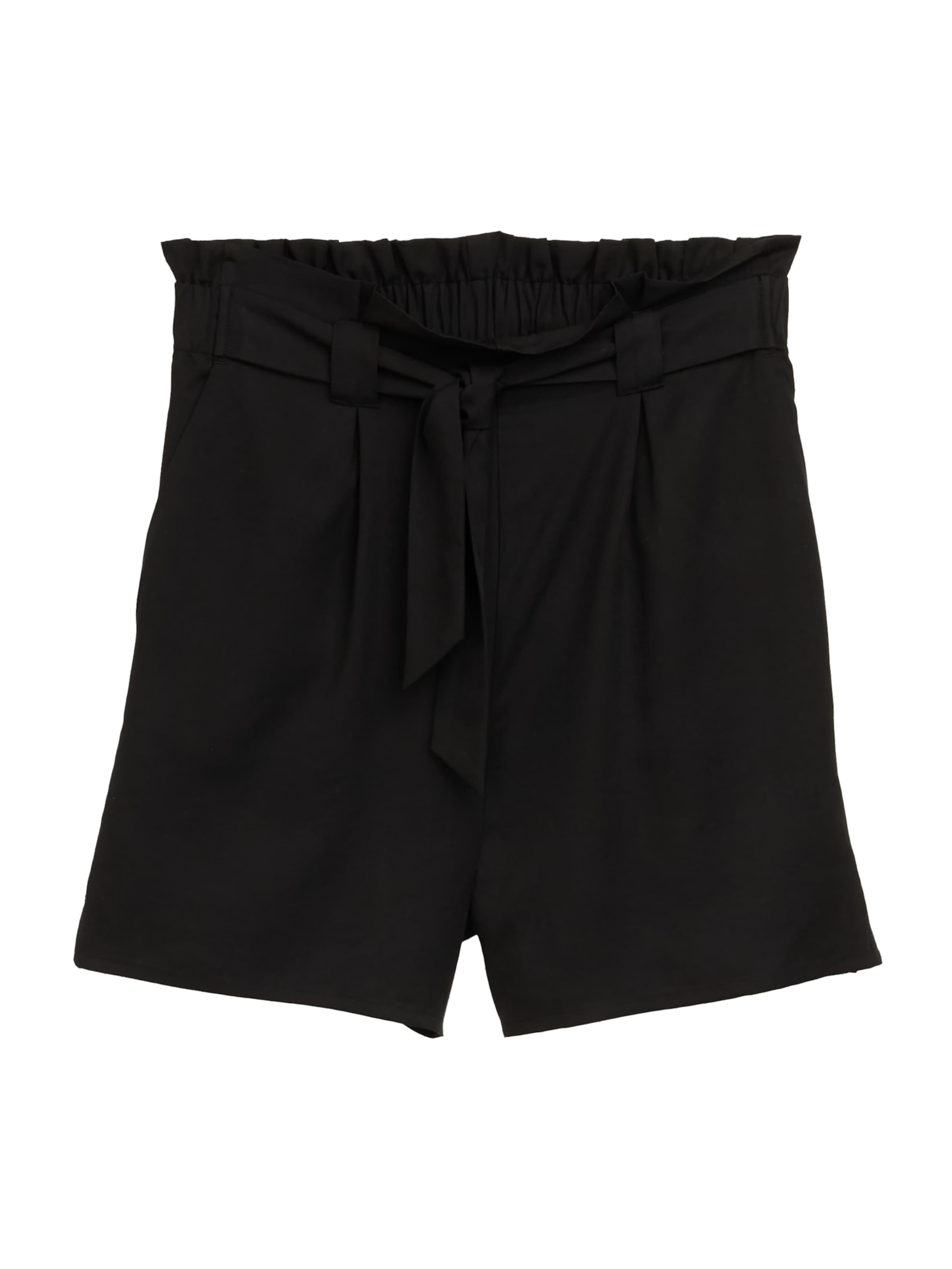 TOM TAILOR DENIM Loosefit Bukser med lægfolder i sort: forside