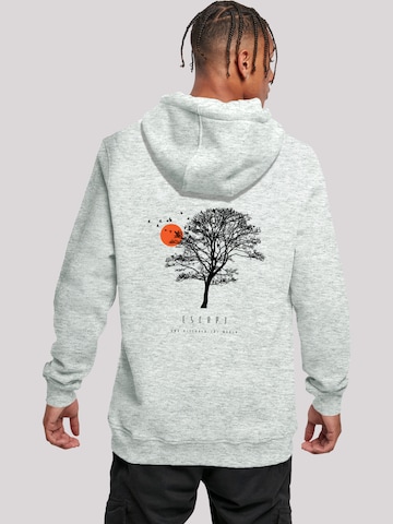 F4NT4STIC Trui 'Escape Discover The World Tree Birds' in Grijs: voorkant