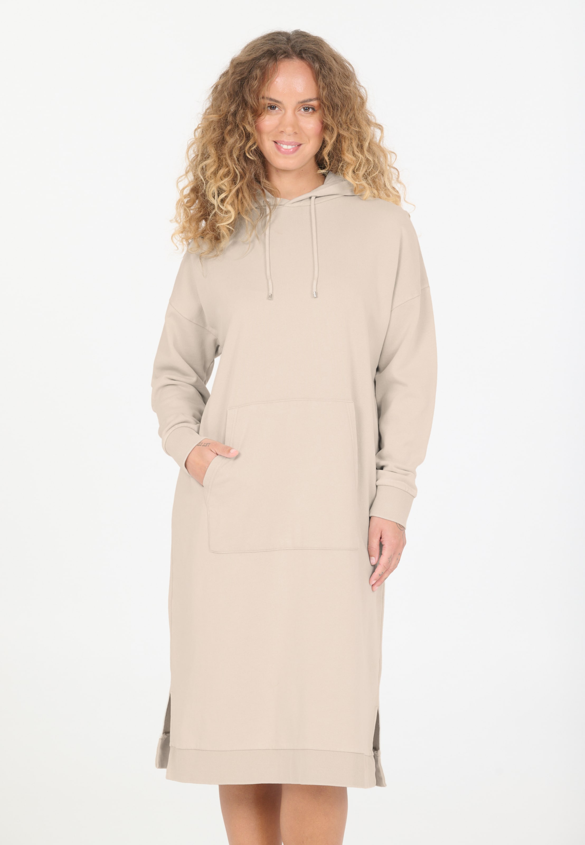 NOU Sweatshirtkleid 'Rala' in Braun: Vorderseite