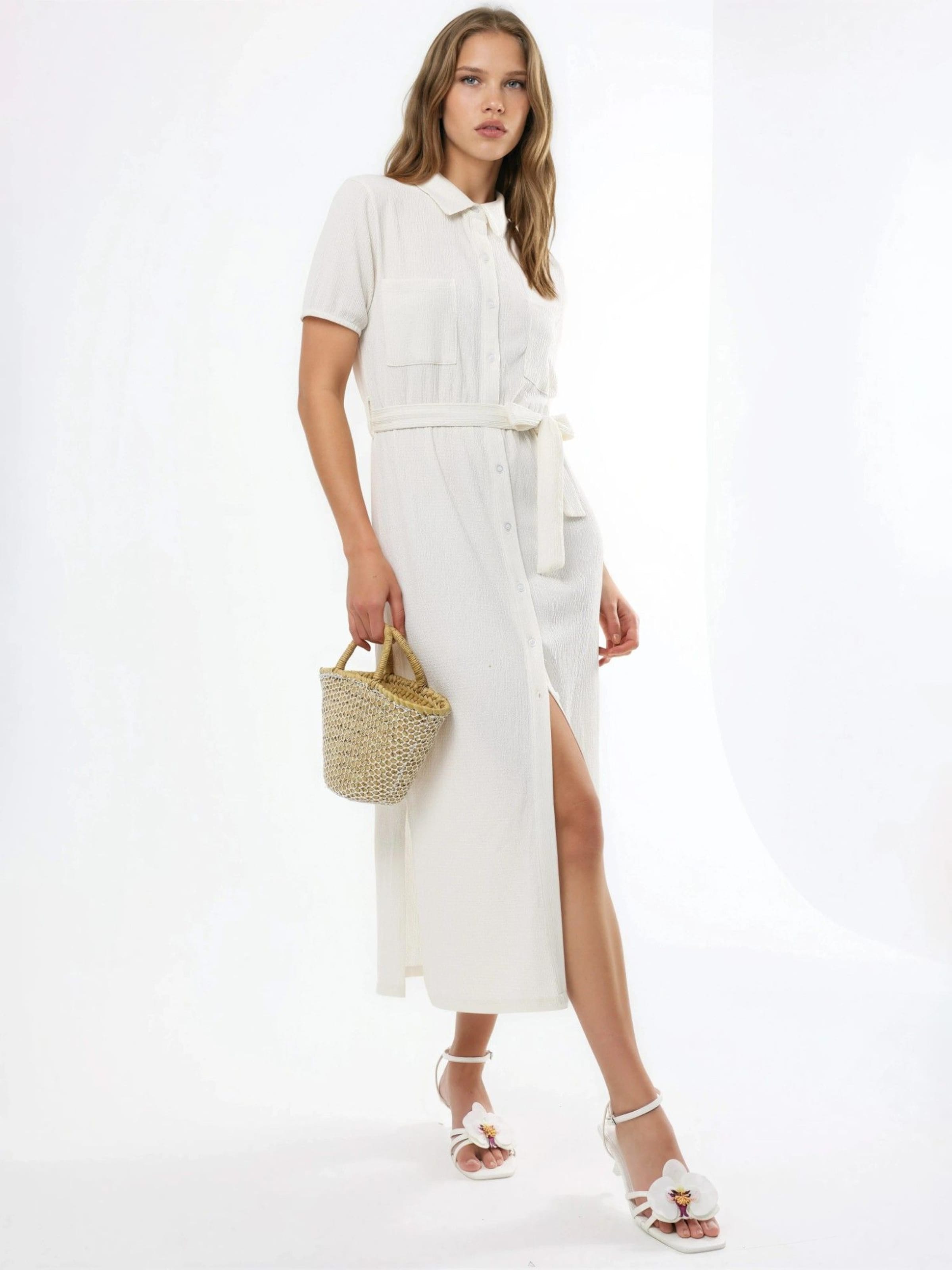 Busem Dress in White