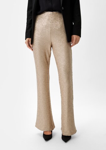 COMMA Flared Trousers in Gold: front