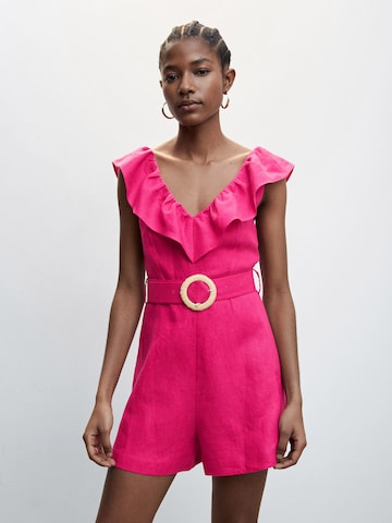 MANGO Jumpsuit 'Paradise' in Pink: front