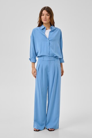 My Essential Wardrobe Wide leg Bandplooibroek 'Zoe' in Blauw