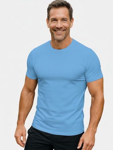Maglia funzionale 'Herren T-Shirt – T-Shape, Rundhals, Baumwolle' di Line One in blu: frontale