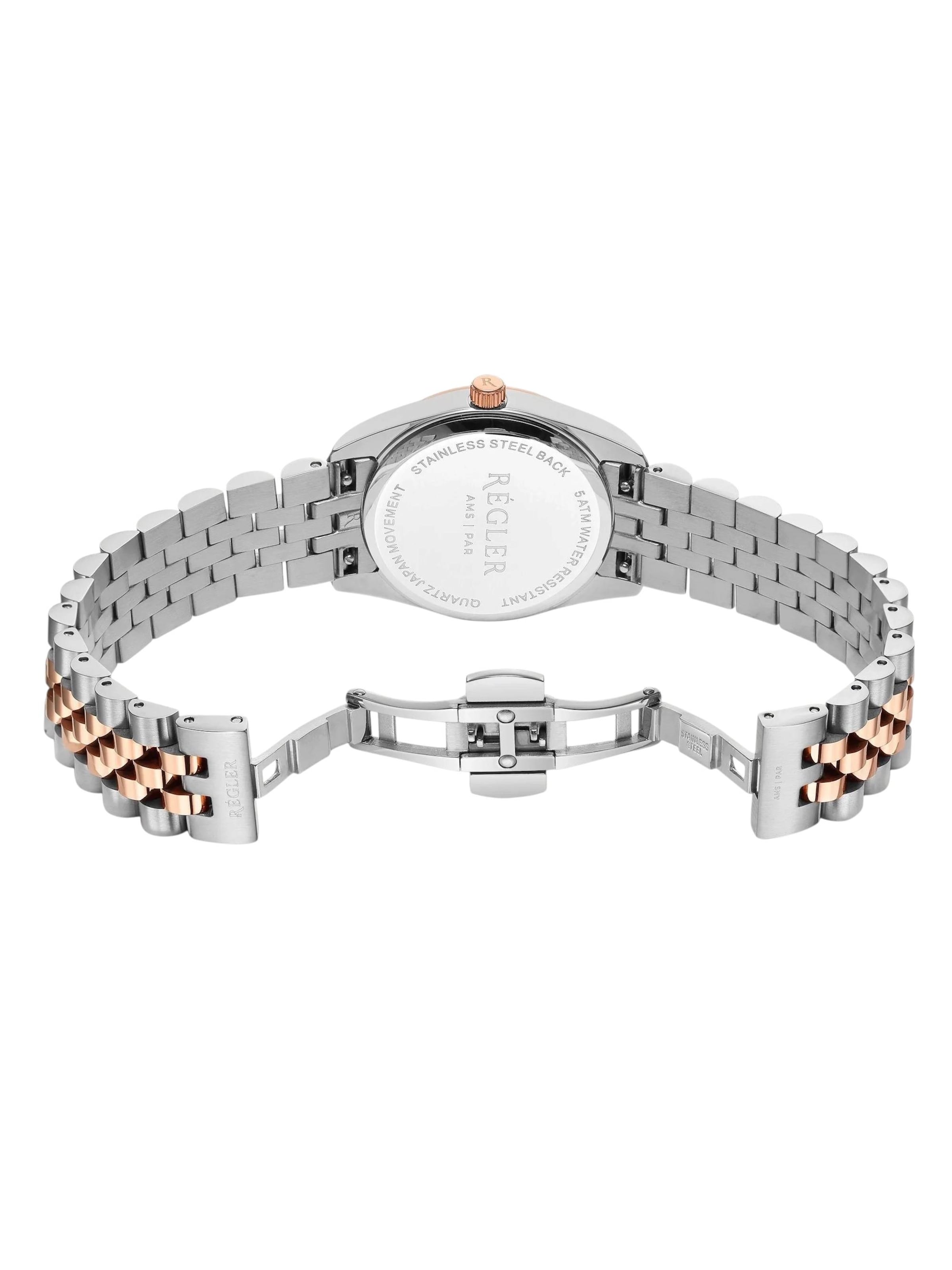 Régler Analog watch 'Régler Infinité Steel Silver/Rose Gold - Pearl' in Gold