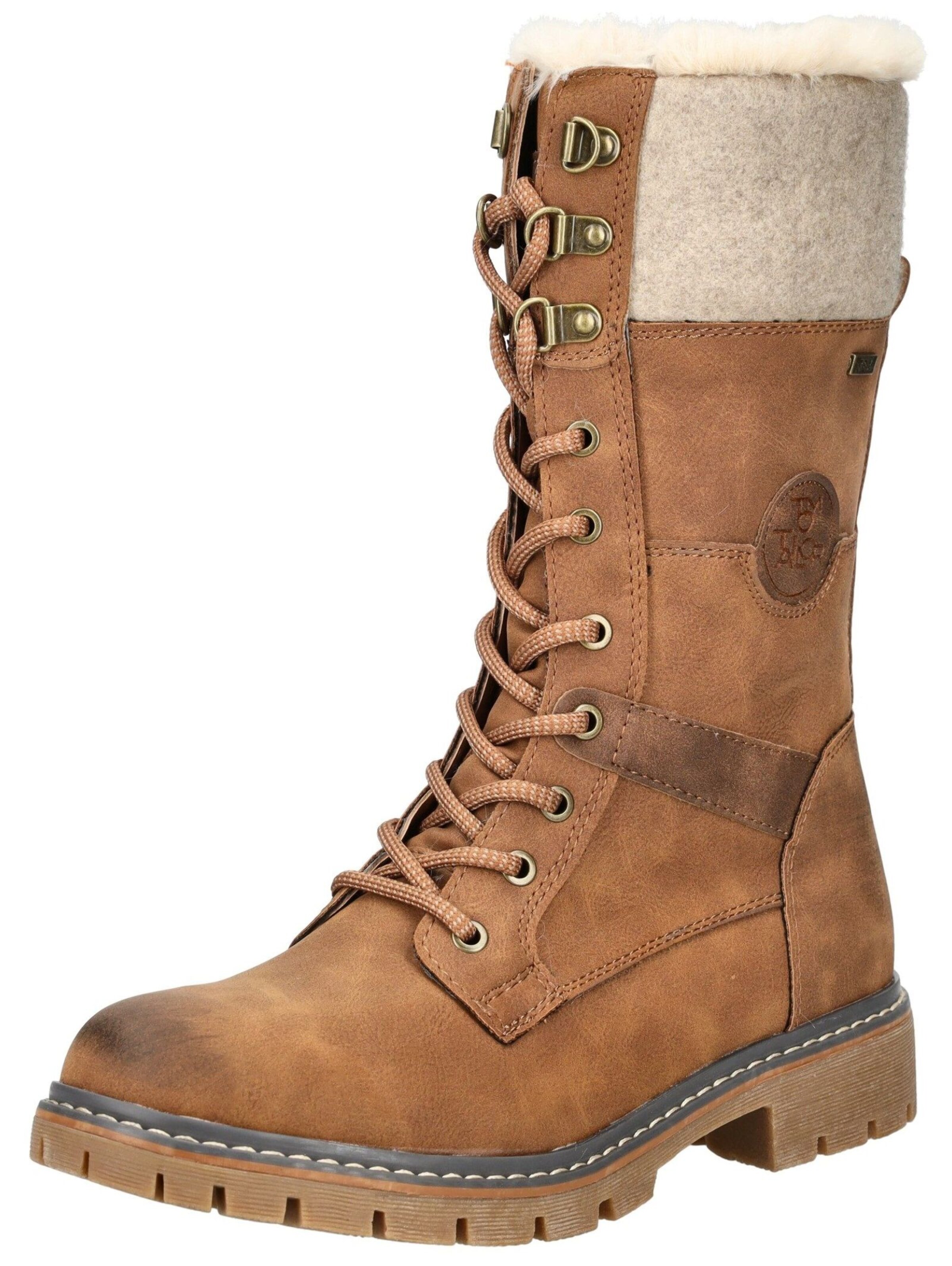 TOM TAILOR Lace-Up Boots in Brown: front