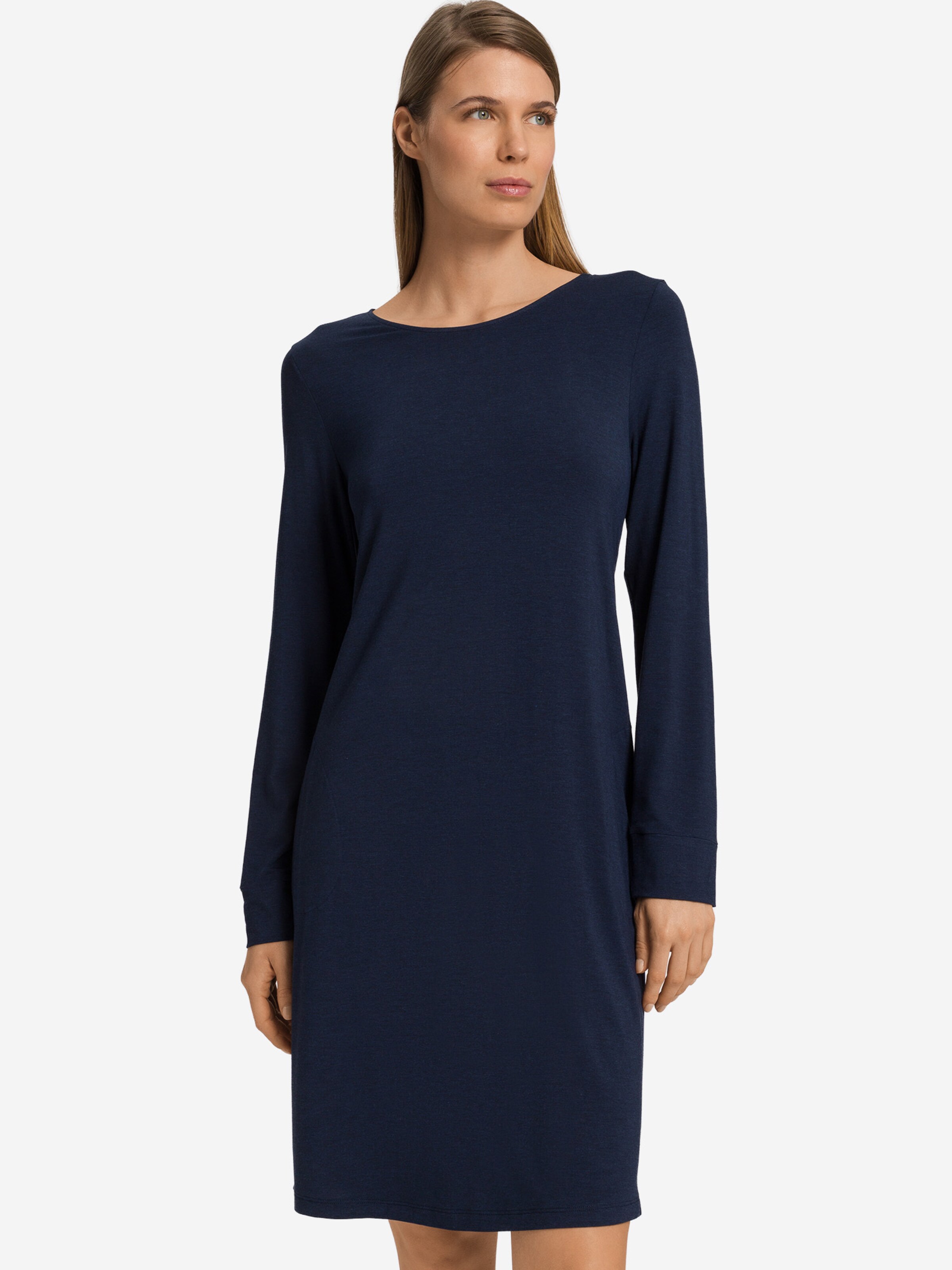 Hanro Nightgown ' Natural Elegance ' in Blue: front