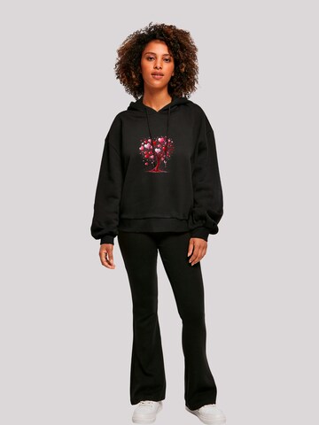 Pull-over oversize 'Herz Baum Aquarell Druck' F4NT4STIC en noir