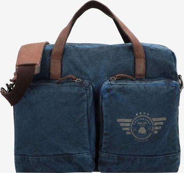 GREENBURRY Travel Bag 'Vintage Aviator' in Blue: front