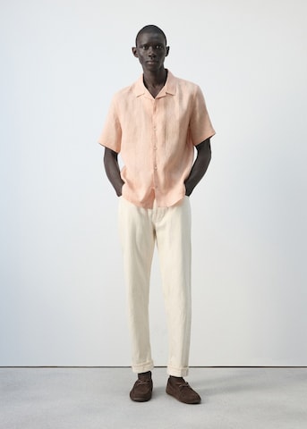 MANGO MAN Regular fit Button Up Shirt 'Ants' in Orange