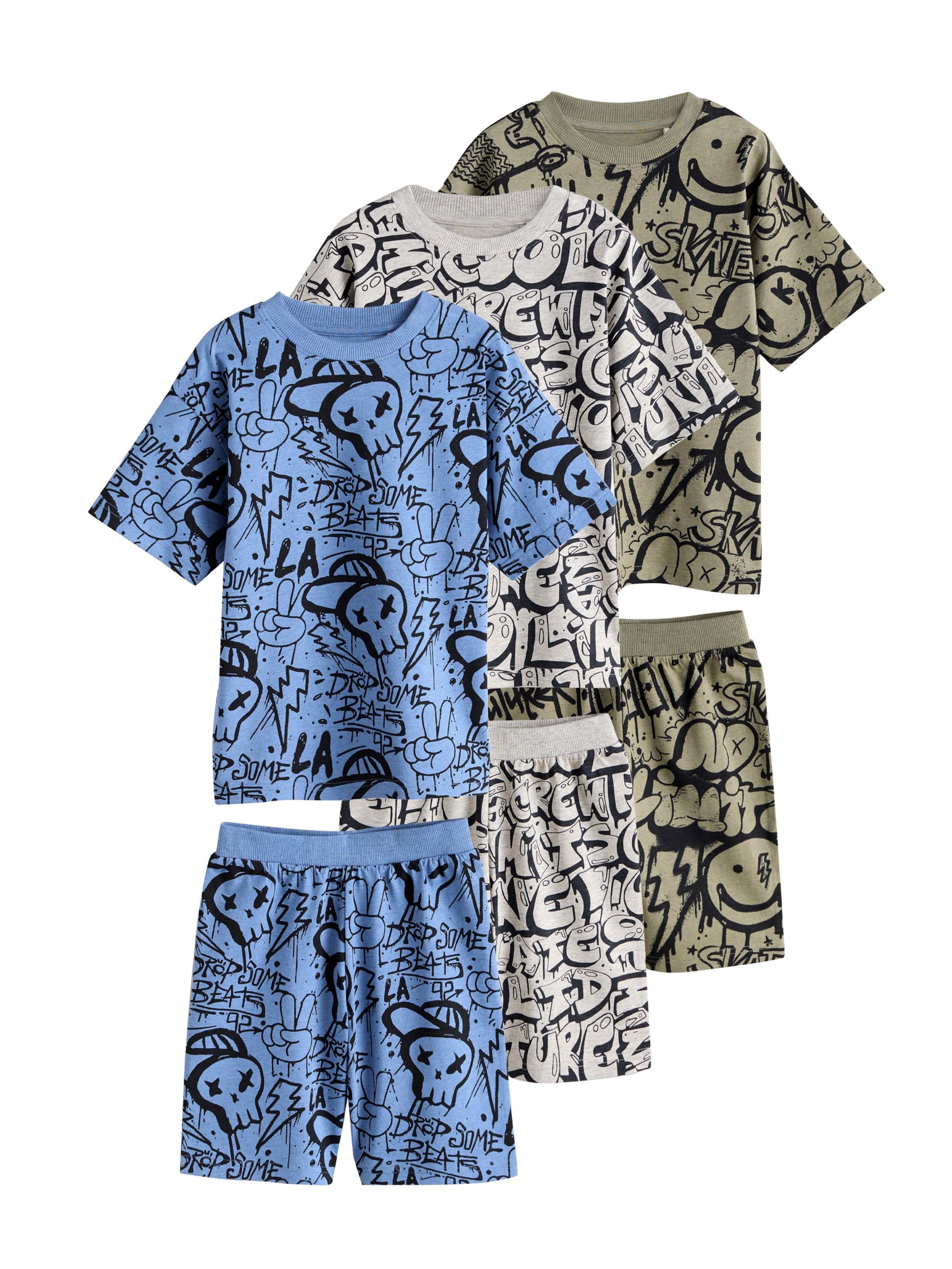 Next Комплект пижама в синьо: отпред