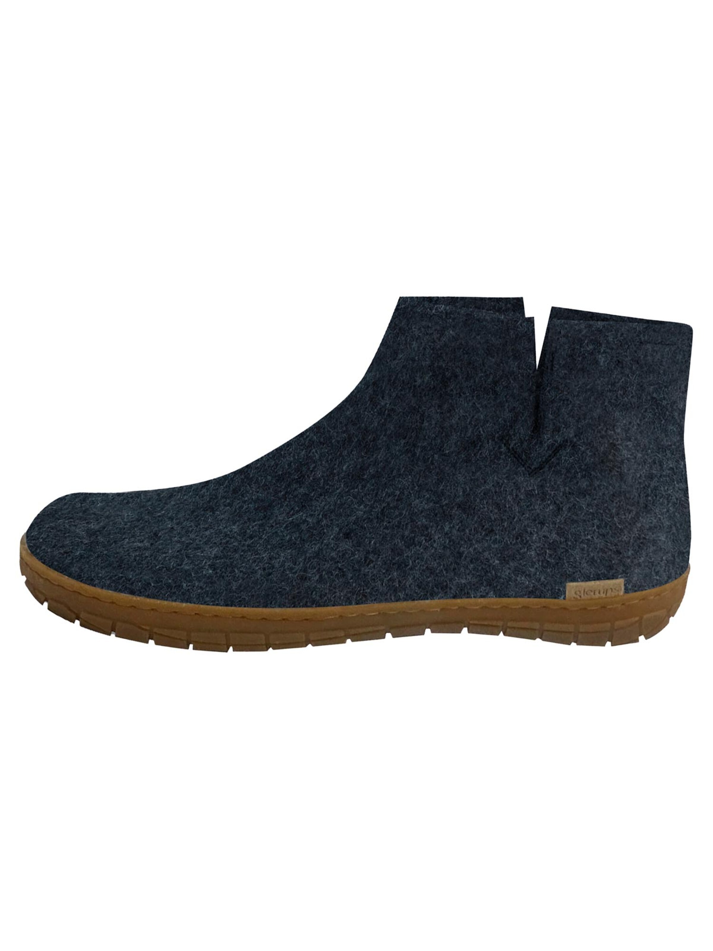 Glerups Muiltjes 'Kautschuksohle' in Blauw: voorkant