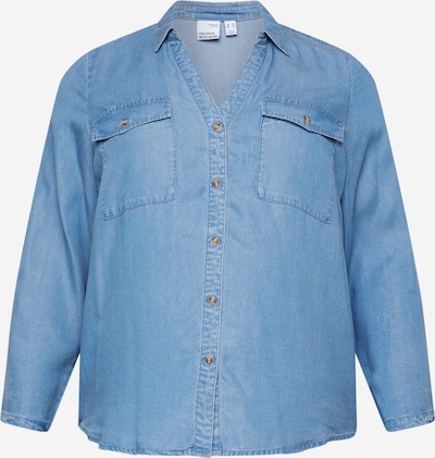 Vero Moda Curve Blouse 'Bree' in de kleur Blauw denim, Productweergave