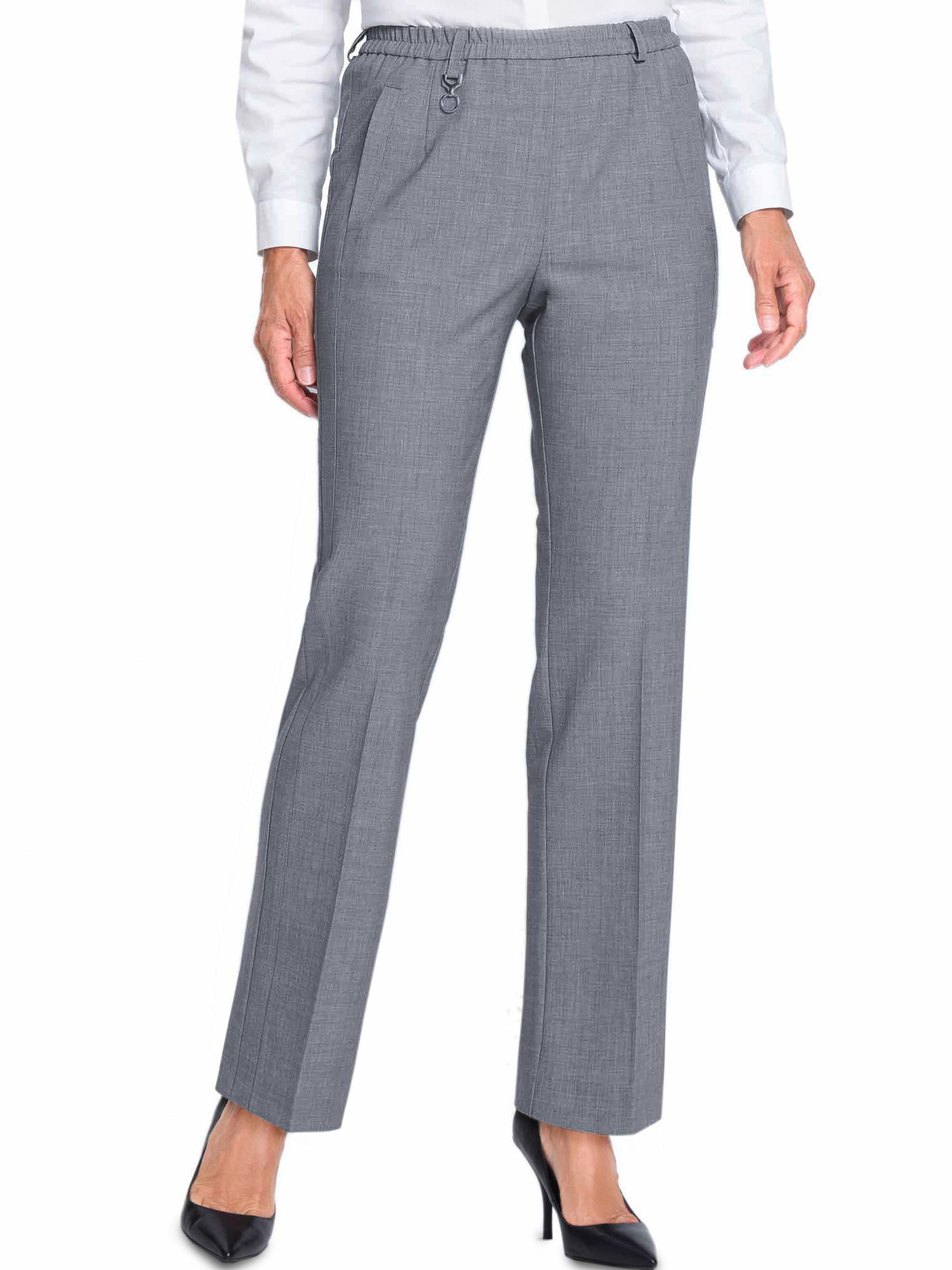 Regular Pantalon 'LOUISA' Goldner en gris : devant