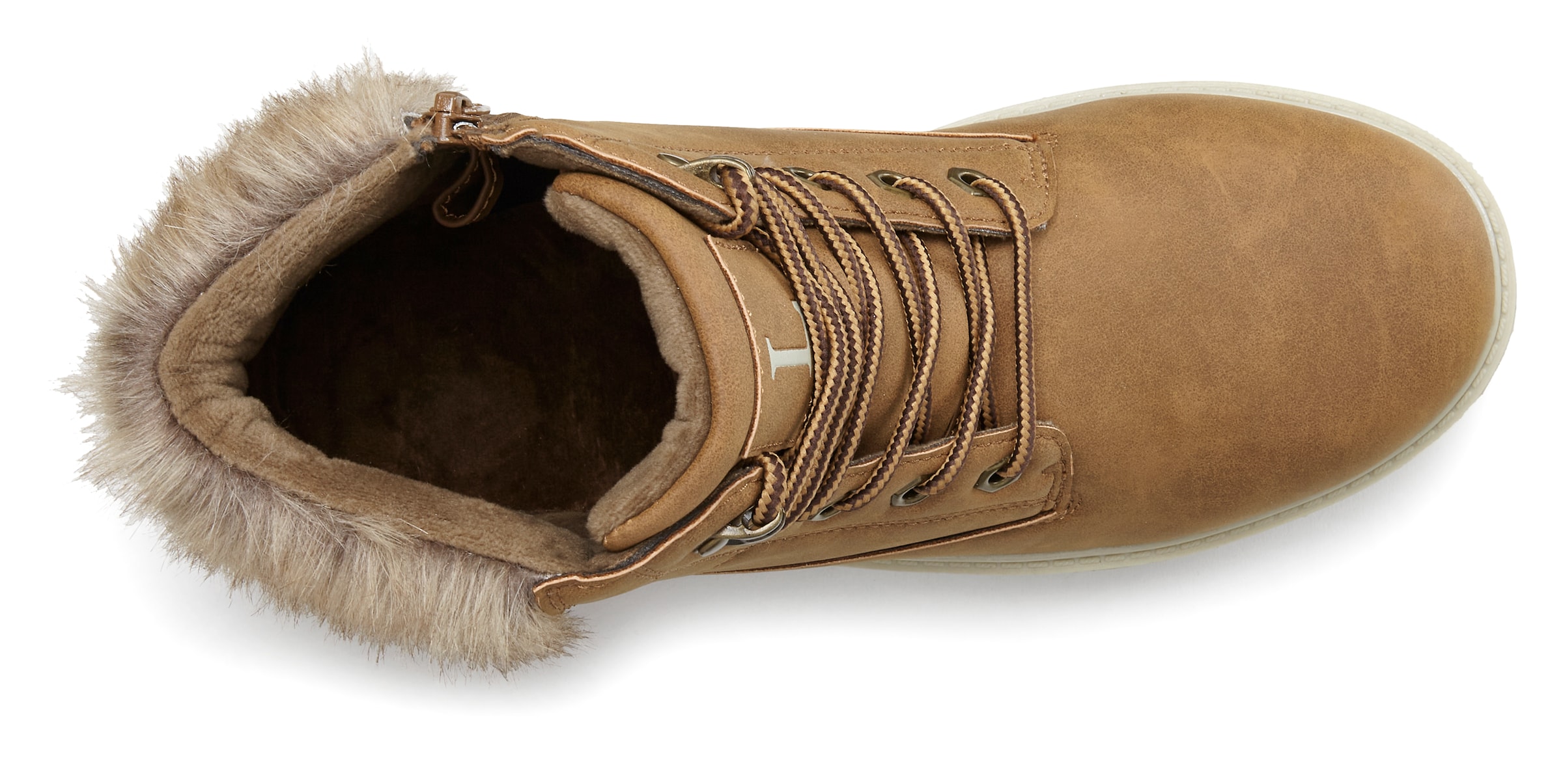 LASCANA Ботинки на шнуровке в Бежевый