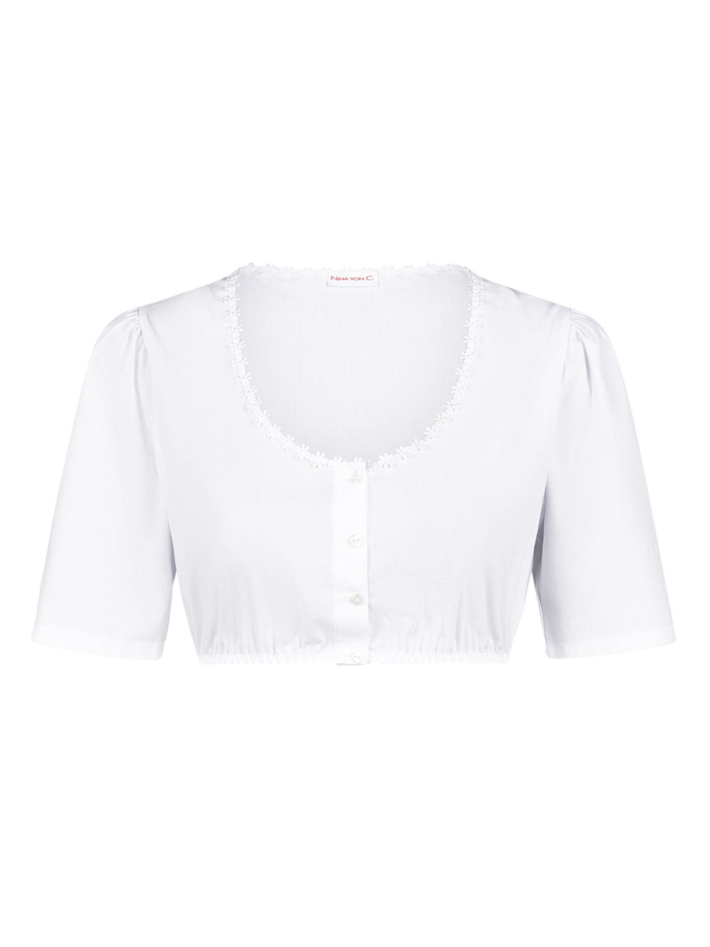 Nina von C. Trachtenbluse 'Marlene'‌‌‌‌‌‌‌ in Weiß: Vorderseite