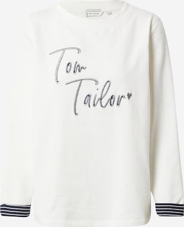 Sweat-shirt TOM TAILOR en blanc : devant