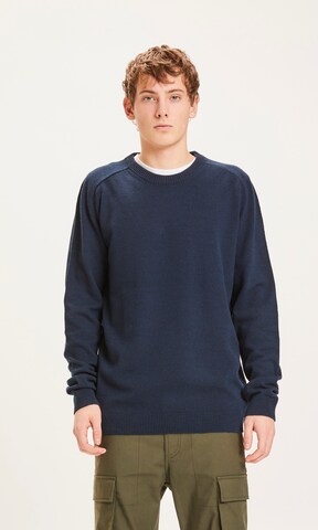 KnowledgeCotton Apparel Pullover 'Field' in Blau: Vorderseite