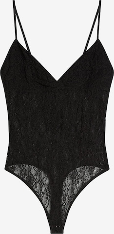 Tricou body de la Bershka pe negru: față