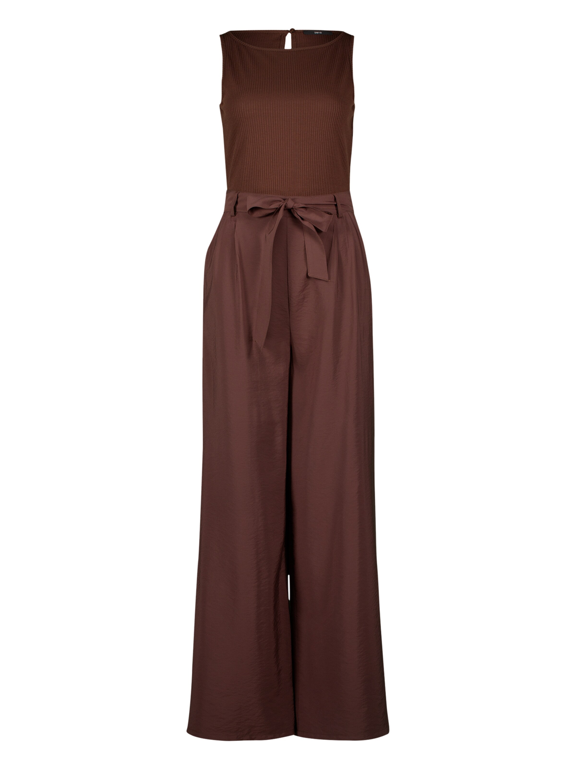 Tuta jumpsuit di zero in marrone: frontale