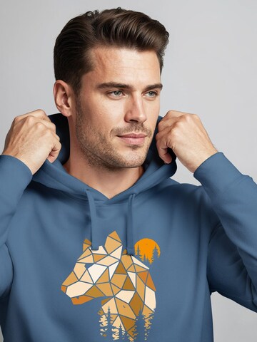 Neverless Sweatshirt 'Luchs Polygon' in Blue