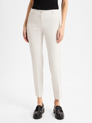 Cambio Slim fit Pleated Pants 'Renira' in White: front