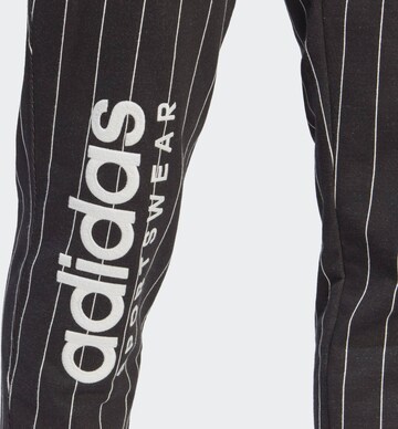 ADIDAS SPORTSWEAR Slimfit Sporthose 'Pinstripe Fleece' in Schwarz