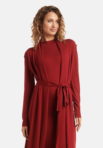 Smashed Lemon Gebreide mantel in Rood